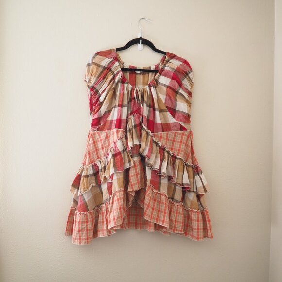 Oli & Hali Plaid Ruffle Tunic Top sz XL - Picture 8 of 14